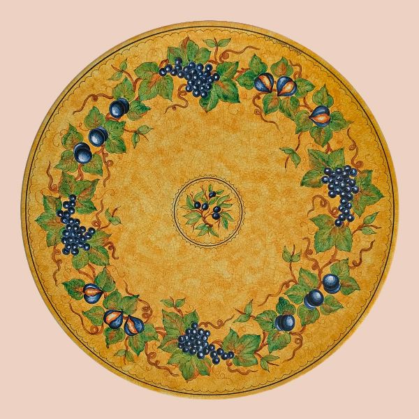 LEO022 T  - TOP - In the photo: 110 cm. diameter table<BR><BR>Volcanic stone, 3 cm thick. Suitable for inside and outside, resistant to a temperature range of -60 to 1000 °C.